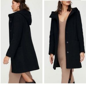 BABATON | Pearce Coat Wool Cashmere Black Hooded Pea Coat Aritzia XXS 00